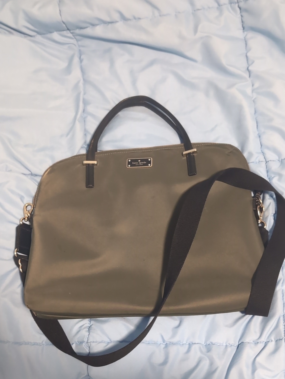 Kate Spade Vinyl Laptop Bag in Olive